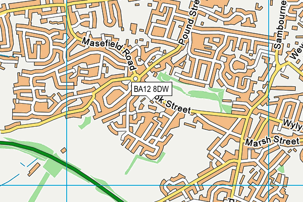 BA12 8DW map - OS VectorMap District (Ordnance Survey)