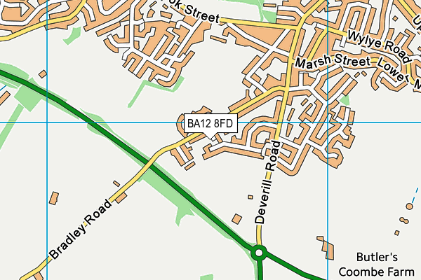 BA12 8FD map - OS VectorMap District (Ordnance Survey)