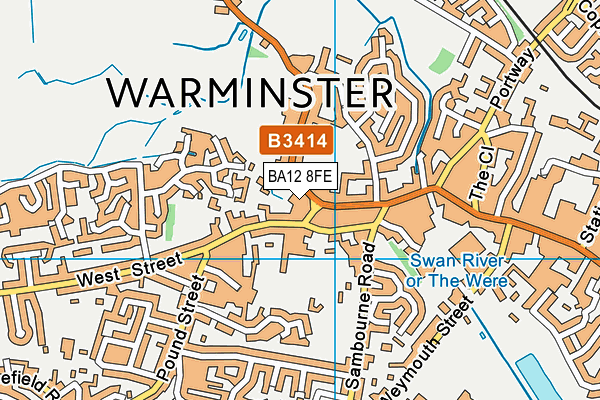 BA12 8FE map - OS VectorMap District (Ordnance Survey)