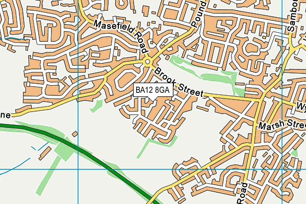 BA12 8GA map - OS VectorMap District (Ordnance Survey)