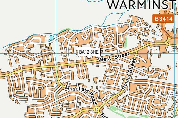 BA12 8HE map - OS VectorMap District (Ordnance Survey)