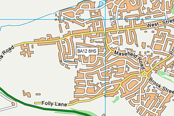 BA12 8HS map - OS VectorMap District (Ordnance Survey)