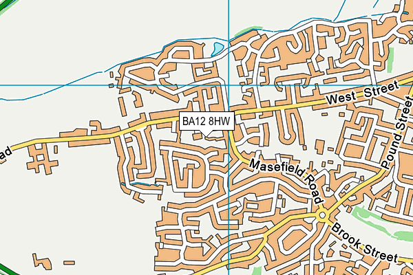 BA12 8HW map - OS VectorMap District (Ordnance Survey)