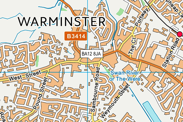 The Minster C Of E Primary School map (BA12 8JA) - OS VectorMap District (Ordnance Survey)