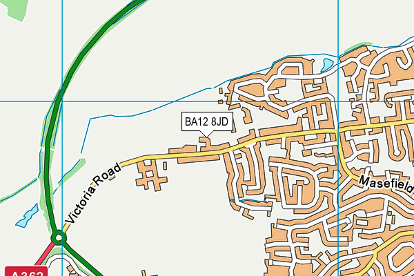 BA12 8JD map - OS VectorMap District (Ordnance Survey)