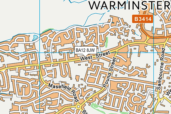 BA12 8JW map - OS VectorMap District (Ordnance Survey)