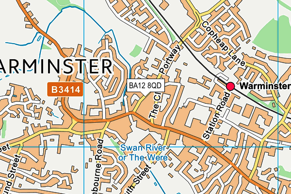 BA12 8QD map - OS VectorMap District (Ordnance Survey)