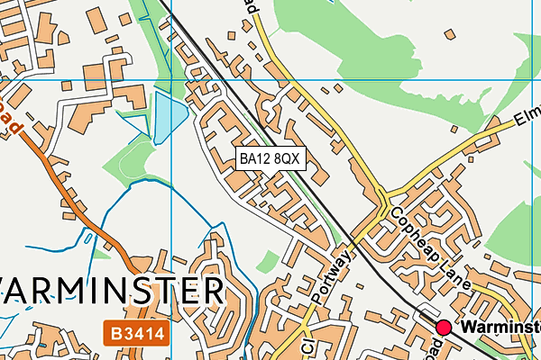 BA12 8QX map - OS VectorMap District (Ordnance Survey)