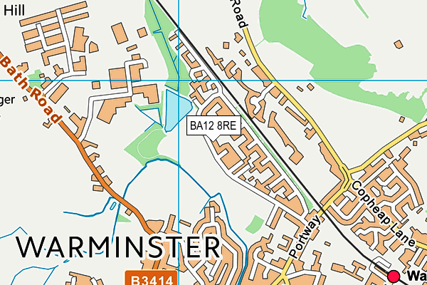 BA12 8RE map - OS VectorMap District (Ordnance Survey)