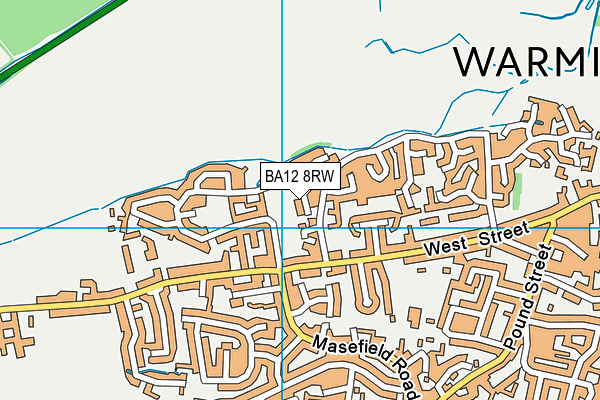 BA12 8RW map - OS VectorMap District (Ordnance Survey)