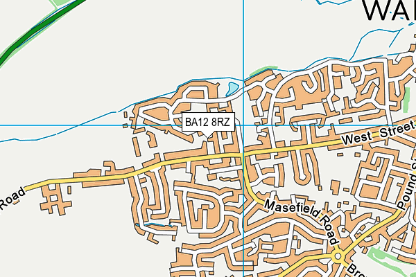 BA12 8RZ map - OS VectorMap District (Ordnance Survey)
