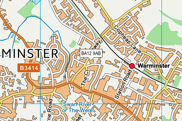 BA12 9AB map - OS VectorMap District (Ordnance Survey)