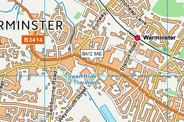 BA12 9AE map - OS VectorMap District (Ordnance Survey)