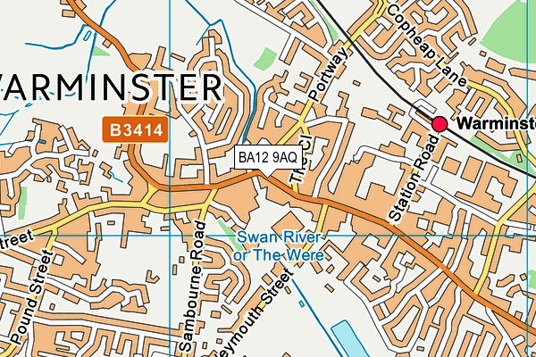 BA12 9AQ map - OS VectorMap District (Ordnance Survey)