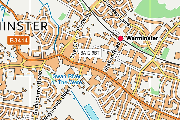 BA12 9BT map - OS VectorMap District (Ordnance Survey)