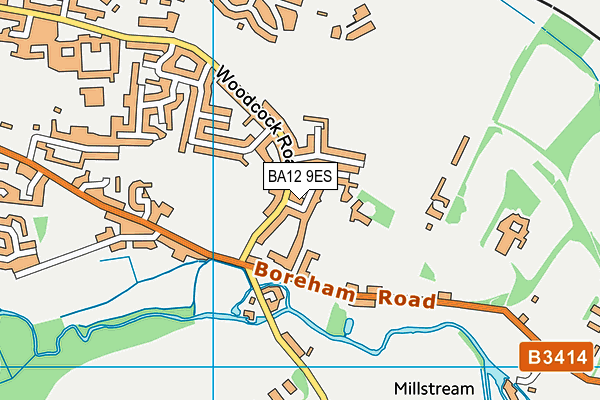 BA12 9ES map - OS VectorMap District (Ordnance Survey)