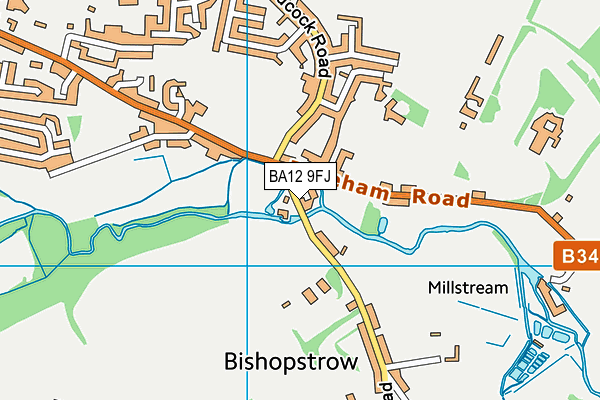 BA12 9FJ map - OS VectorMap District (Ordnance Survey)