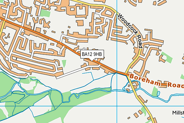 BA12 9HB map - OS VectorMap District (Ordnance Survey)