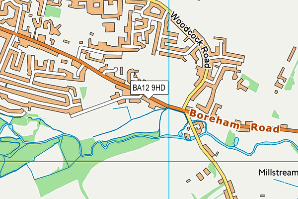 BA12 9HD map - OS VectorMap District (Ordnance Survey)