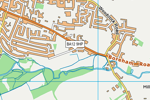 BA12 9HP map - OS VectorMap District (Ordnance Survey)