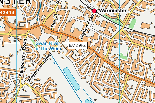 BA12 9HZ map - OS VectorMap District (Ordnance Survey)