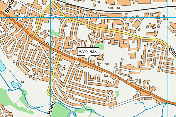 BA12 9JX map - OS VectorMap District (Ordnance Survey)