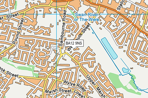 Warminster Town Football Club map (BA12 9NS) - OS VectorMap District (Ordnance Survey)