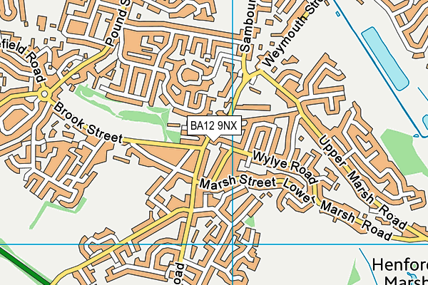 BA12 9NX map - OS VectorMap District (Ordnance Survey)