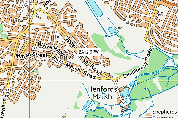 BA12 9PW map - OS VectorMap District (Ordnance Survey)