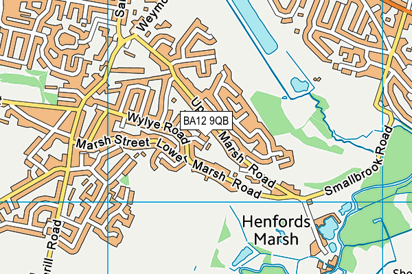 BA12 9QB map - OS VectorMap District (Ordnance Survey)