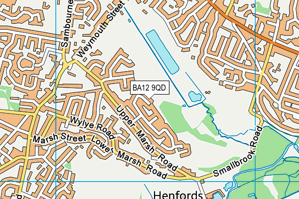BA12 9QD map - OS VectorMap District (Ordnance Survey)