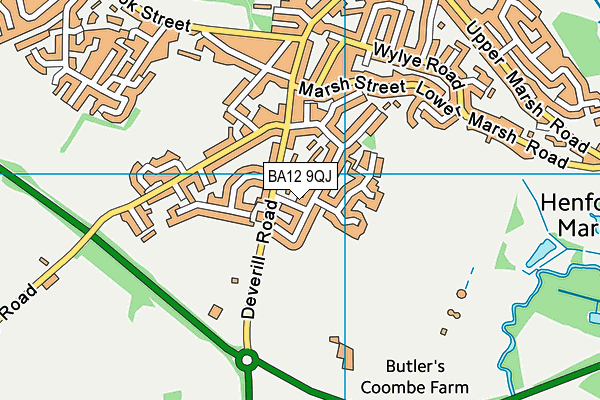 BA12 9QJ map - OS VectorMap District (Ordnance Survey)