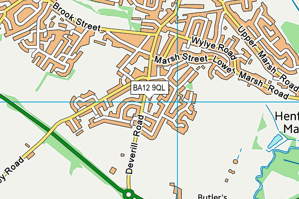 BA12 9QL map - OS VectorMap District (Ordnance Survey)