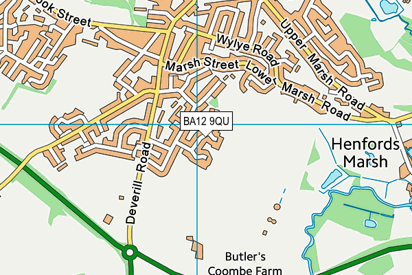 BA12 9QU map - OS VectorMap District (Ordnance Survey)