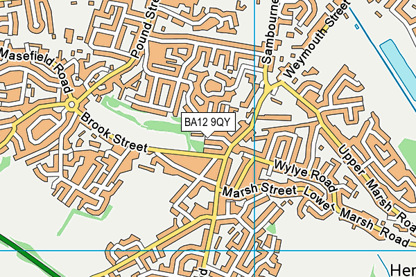 BA12 9QY map - OS VectorMap District (Ordnance Survey)