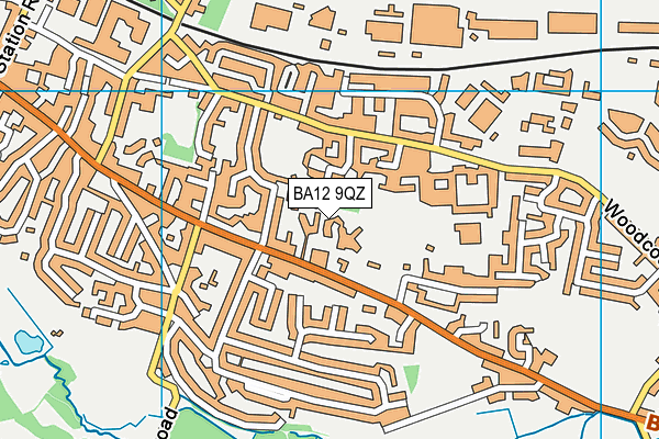 BA12 9QZ map - OS VectorMap District (Ordnance Survey)