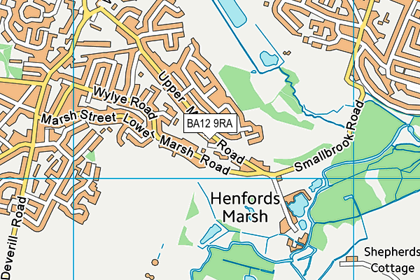 BA12 9RA map - OS VectorMap District (Ordnance Survey)