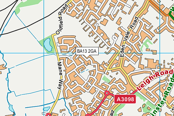 BA13 2GA map - OS VectorMap District (Ordnance Survey)