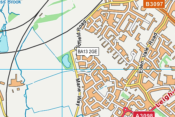 BA13 2GE map - OS VectorMap District (Ordnance Survey)