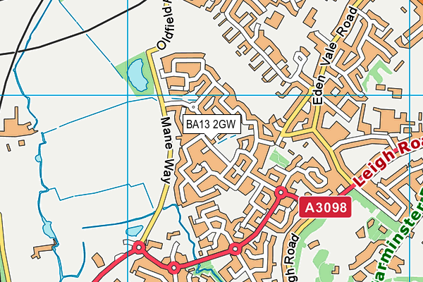 BA13 2GW map - OS VectorMap District (Ordnance Survey)