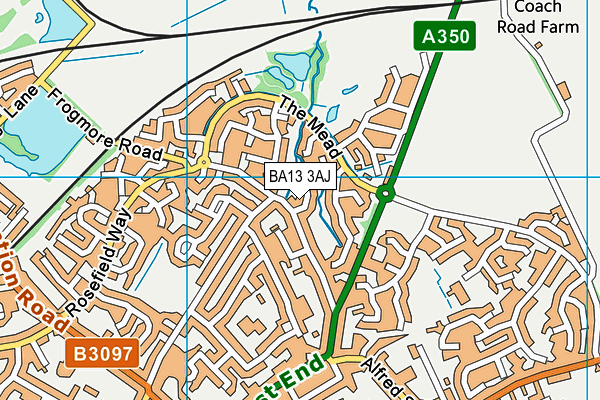 BA13 3AJ map - OS VectorMap District (Ordnance Survey)