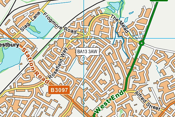 BA13 3AW map - OS VectorMap District (Ordnance Survey)