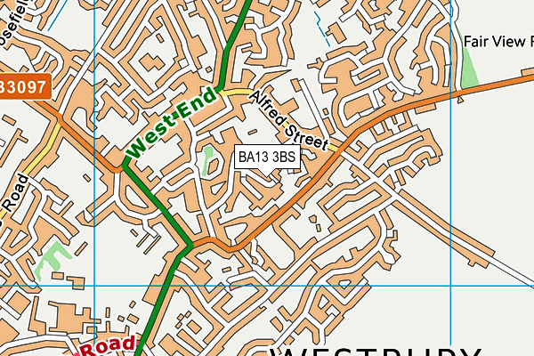 BA13 3BS map - OS VectorMap District (Ordnance Survey)