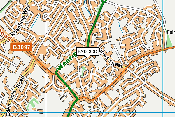 BA13 3DD map - OS VectorMap District (Ordnance Survey)