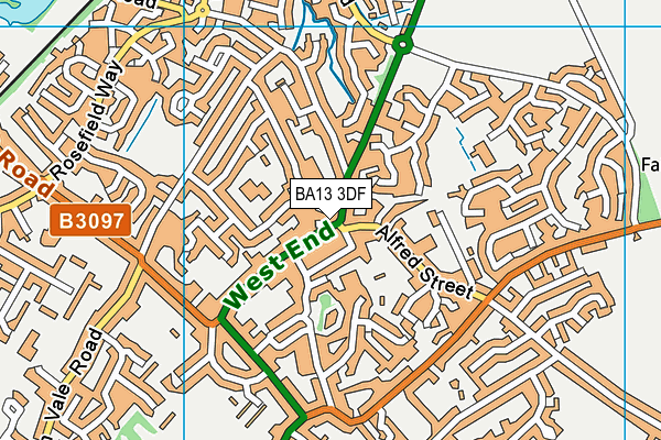 BA13 3DF map - OS VectorMap District (Ordnance Survey)