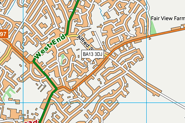 BA13 3DJ map - OS VectorMap District (Ordnance Survey)