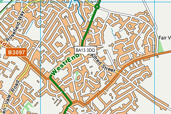 BA13 3DQ map - OS VectorMap District (Ordnance Survey)