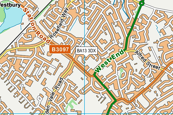 BA13 3DX map - OS VectorMap District (Ordnance Survey)