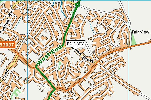 BA13 3DY map - OS VectorMap District (Ordnance Survey)