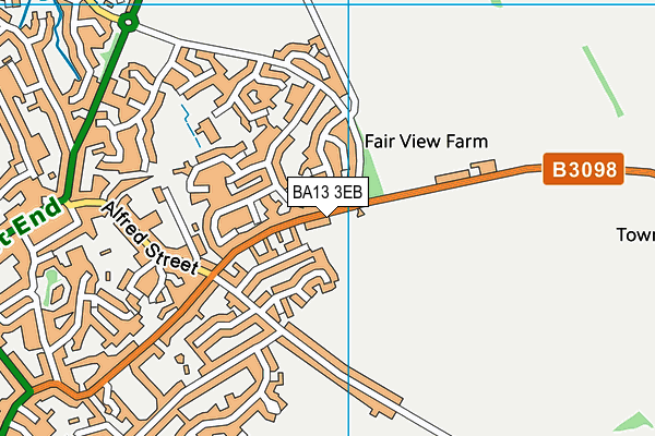 BA13 3EB map - OS VectorMap District (Ordnance Survey)